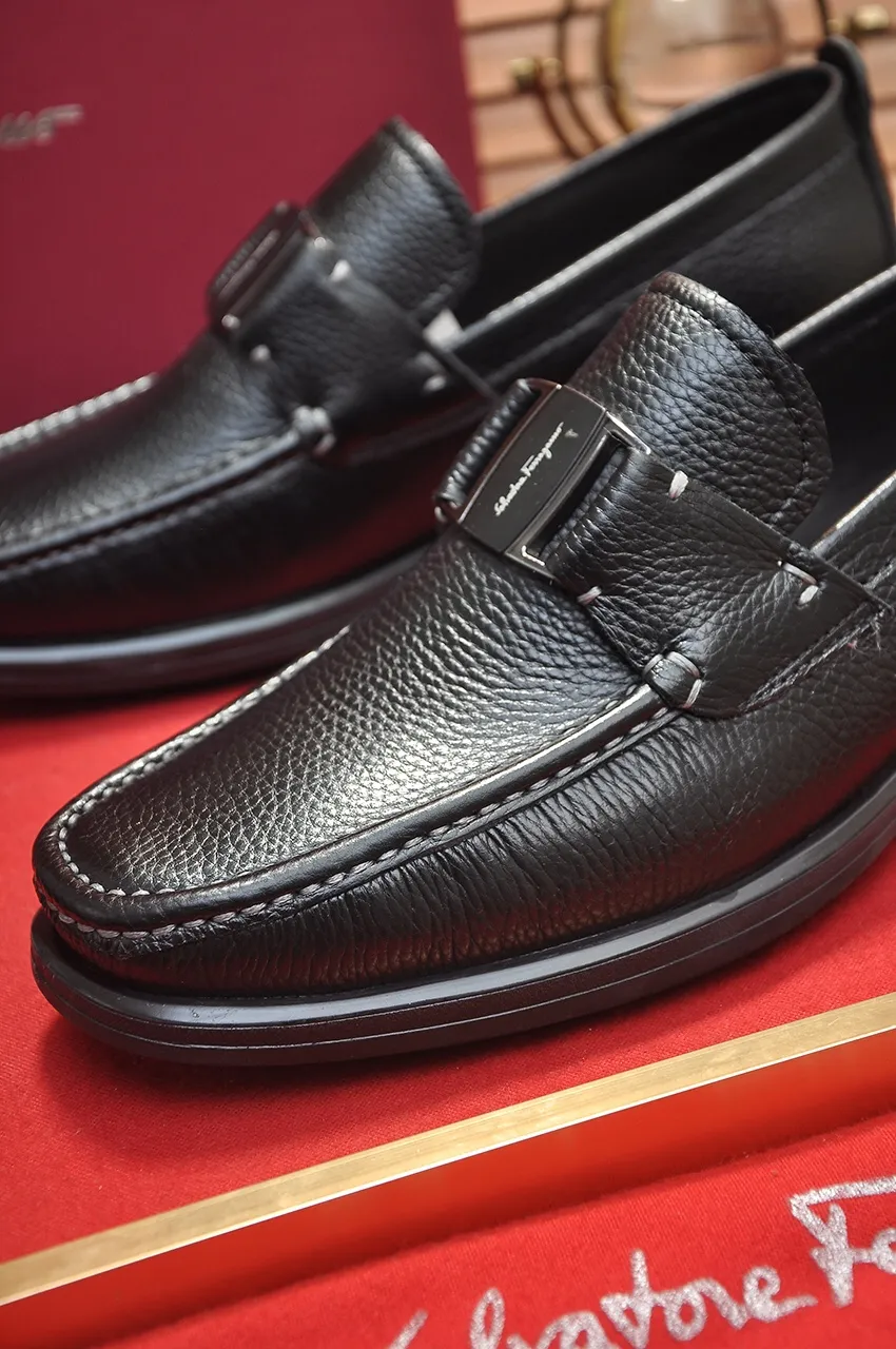Men's shoes 💰500💶[Ferragamo/Ferragamo] The latest model in the counter. Original imported open-sided high-quality cowhide hand-woven + imported 🐂 cowhide + original luxury metal buckle + original combination outsole. Comparison without pressure 38--44🎉